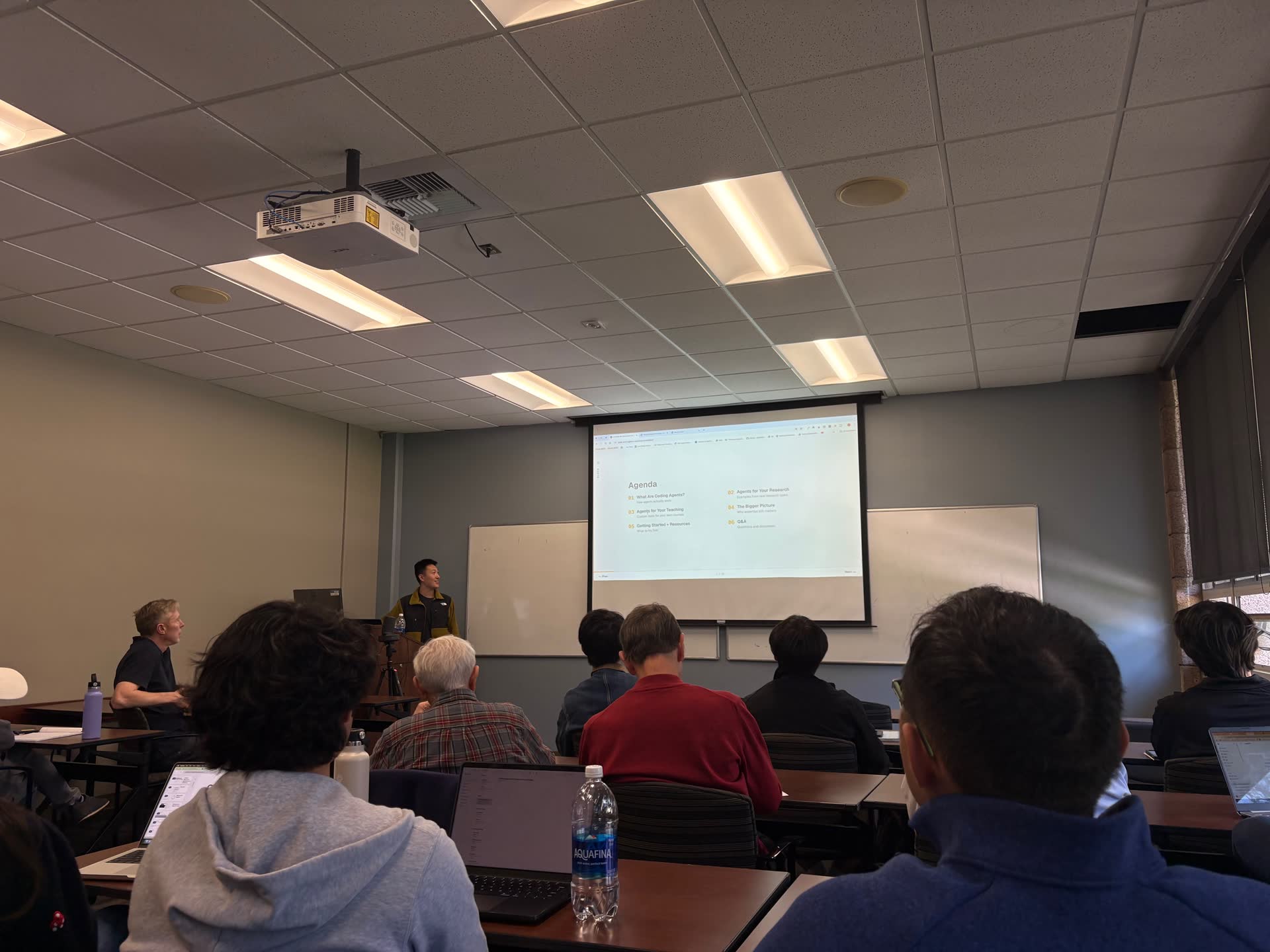 Chris giving the UCSB econ department talk, photo 2